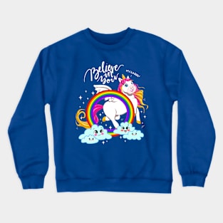 Winged Unicorn Playing Peekaboo Crewneck Sweatshirt